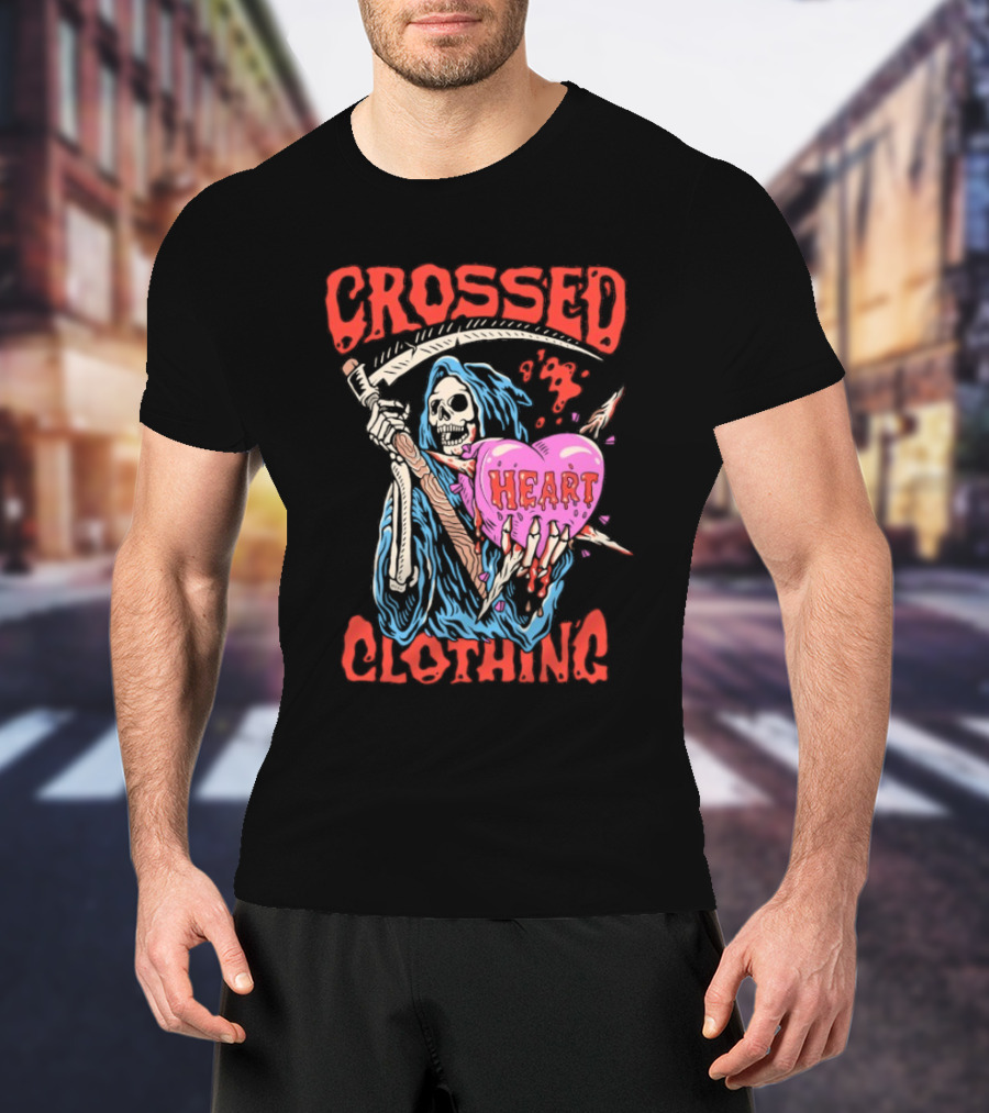 Crossed Heart Death Grim Reaper T-Shirt