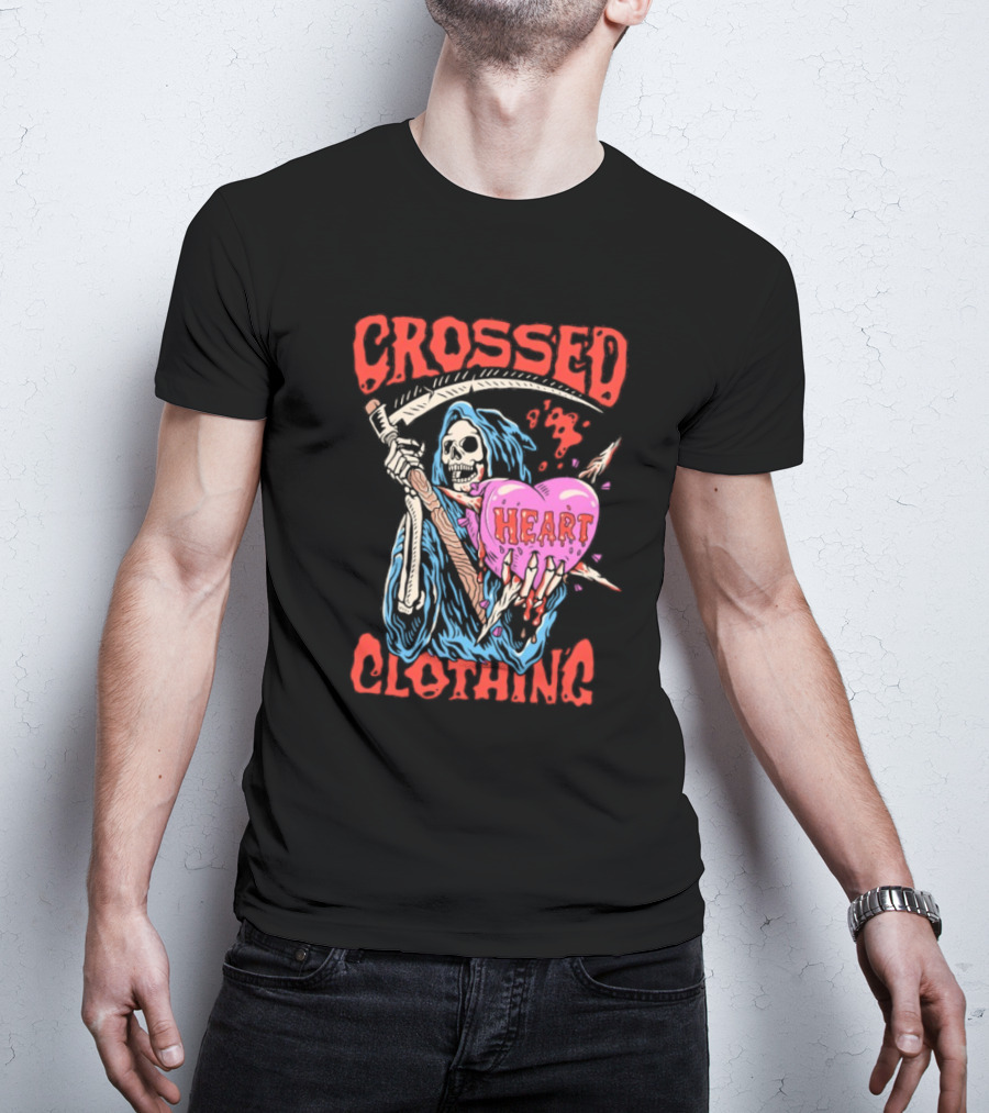 Crossed Heart Death Grim Reaper T-Shirt