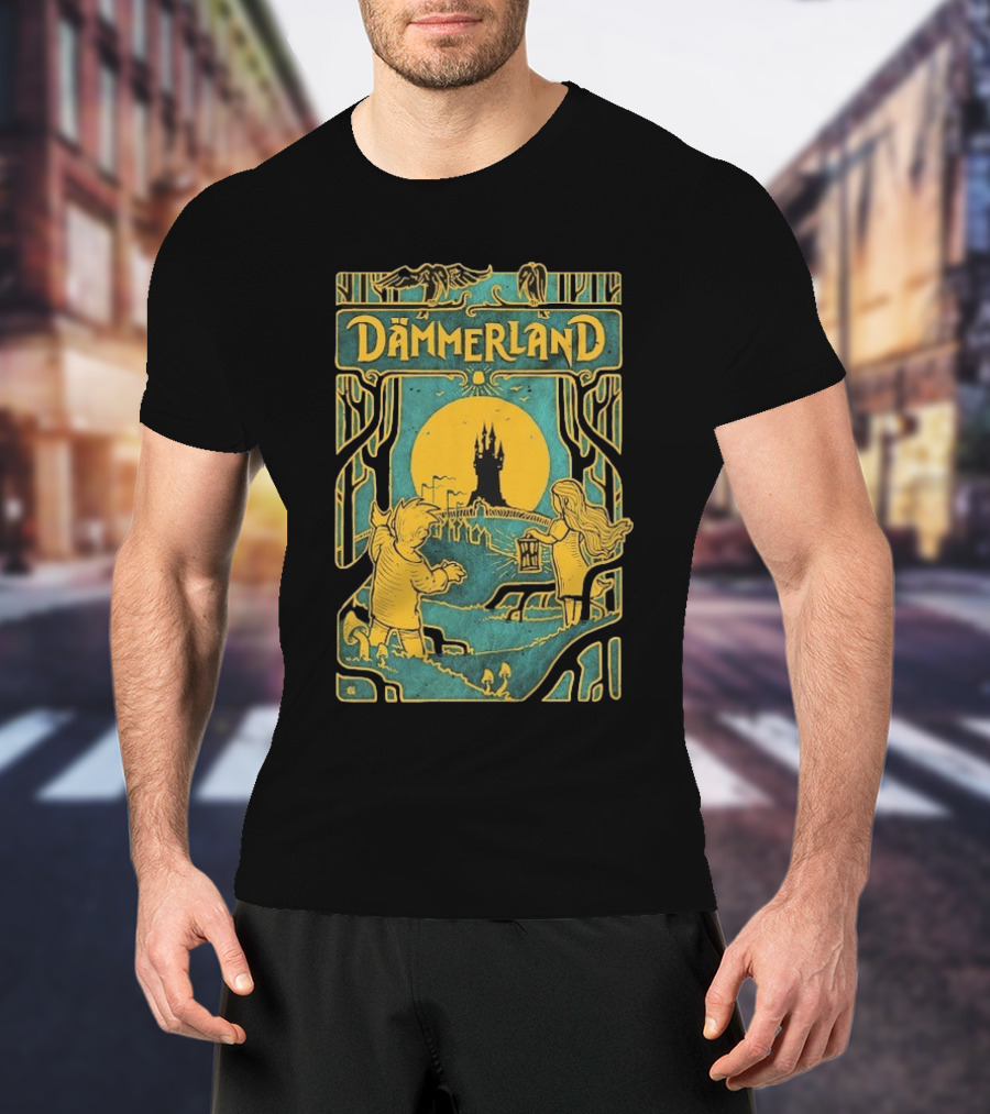 Dämmerland 2 Cover Yellow Moon Gothic Castle Fantasy Adventure T-Shirt