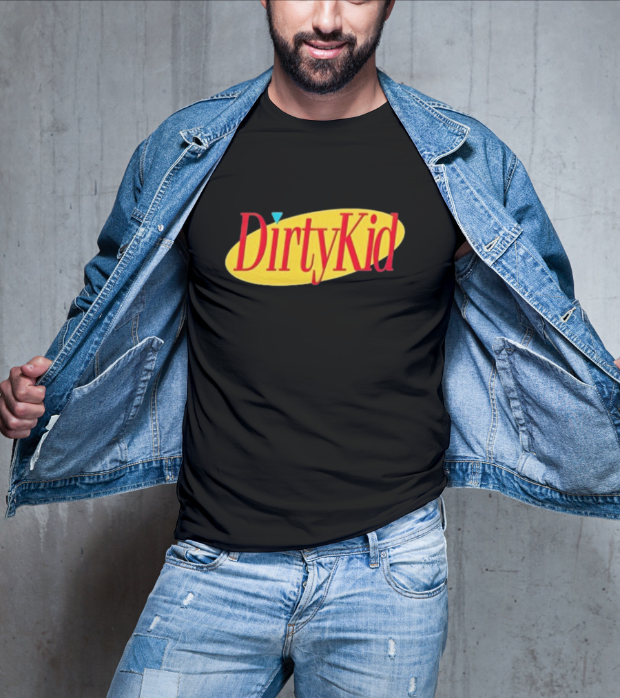 Dirty Kid Oval Bold Red Yellow Oval Style T-Shirt