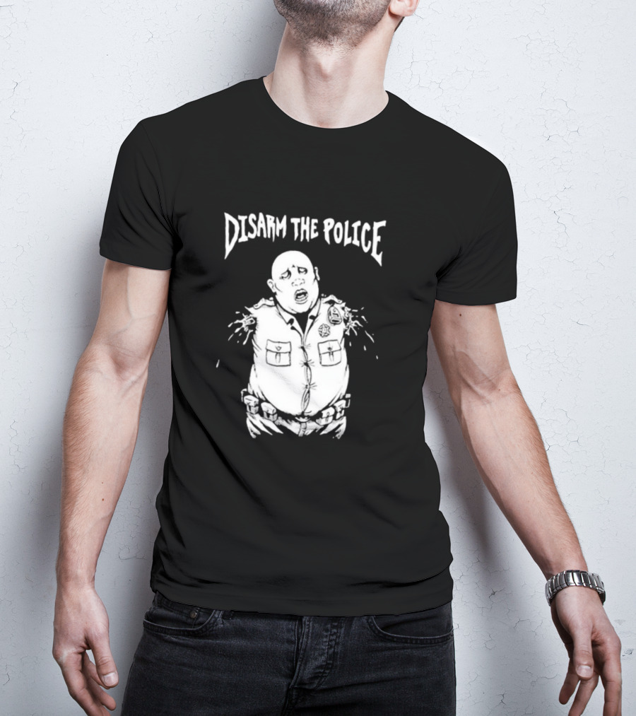 Disarm The Police Cartoon Officer Pop Art Style T-Shirt