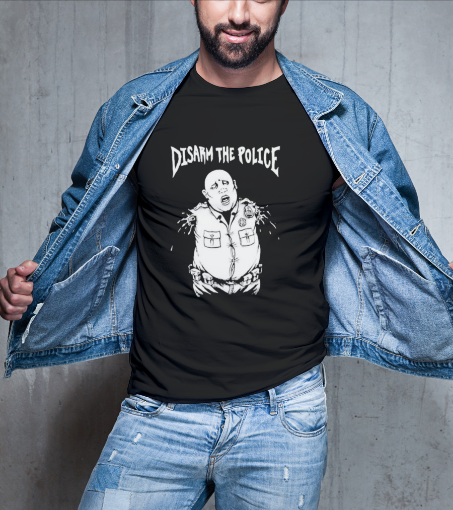 Disarm The Police Cartoon Officer Pop Art Style T-Shirt