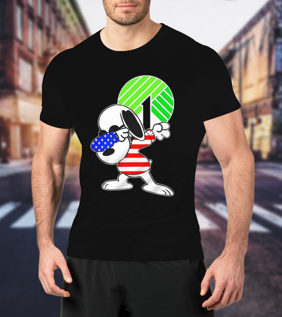 Dollar Tree Snoopy Dabbing American Flag Costume T-Shirt