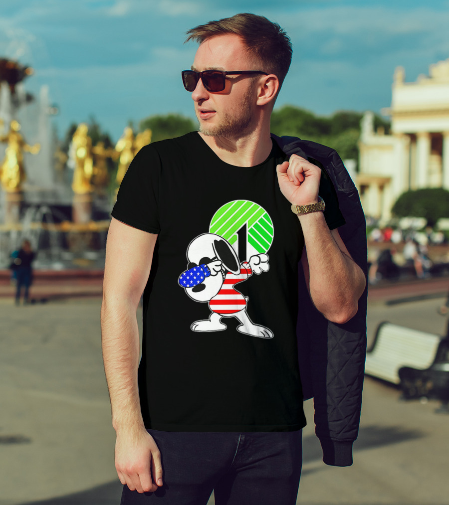 Dollar Tree Snoopy Dabbing American Flag Costume T-Shirt