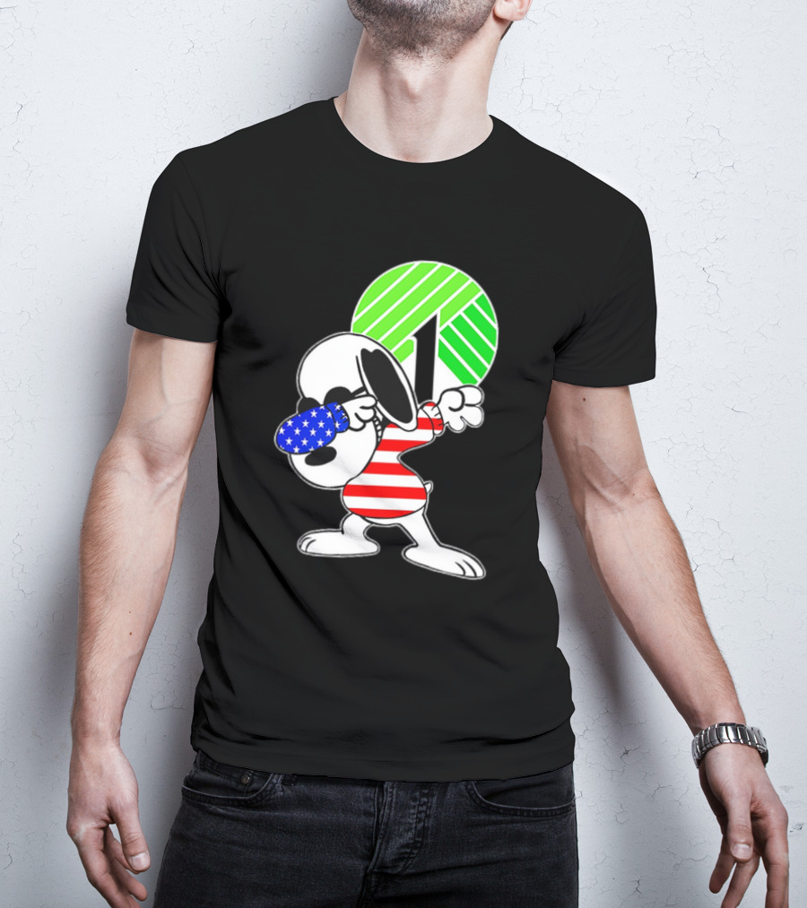 Dollar Tree Snoopy Dabbing American Flag Costume T-Shirt