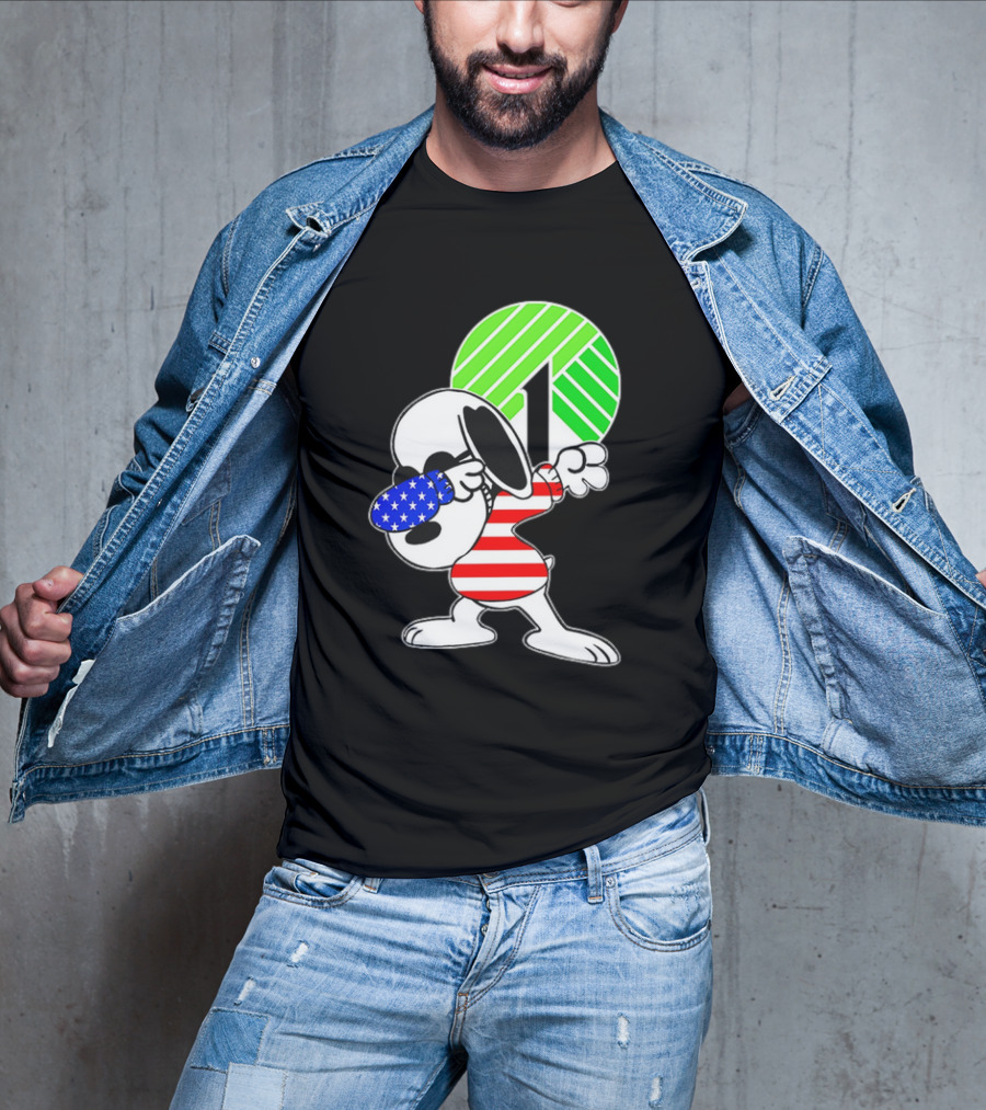 Dollar Tree Snoopy Dabbing American Flag Costume T-Shirt