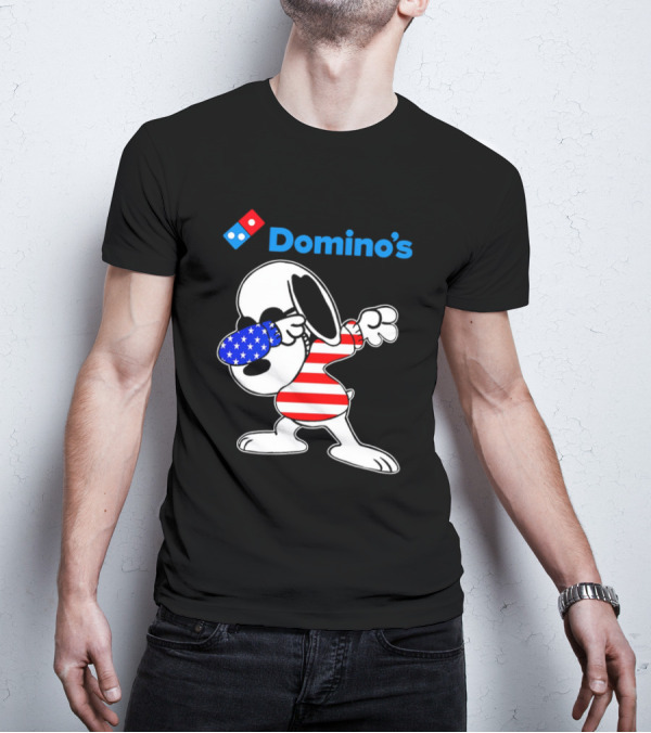 Domino’s Snoopy Dabbing American Flag Style T-Shirt
