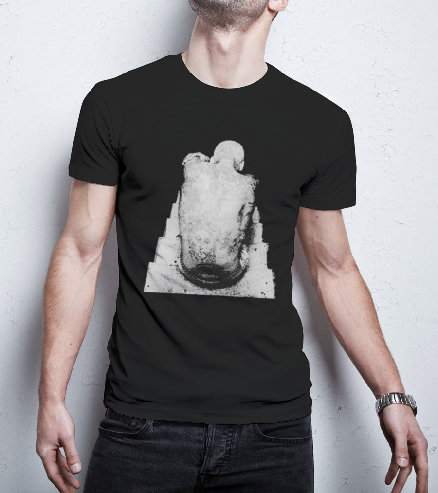 "Ekkstacy Tattooed Figure Sitting On Staircase Design" T-Shirt