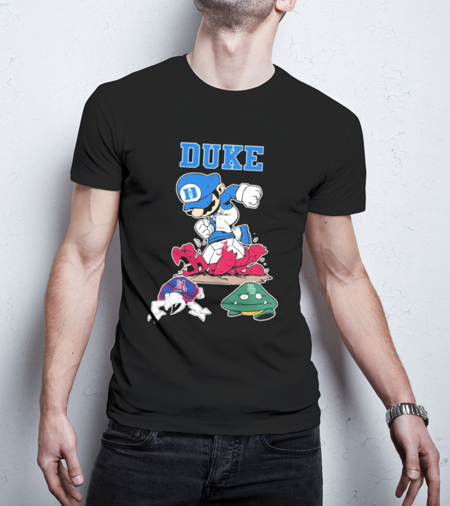 Duke Blue Devils Super Mario Crushing Arizona Wildcats Baylor T-Shirt