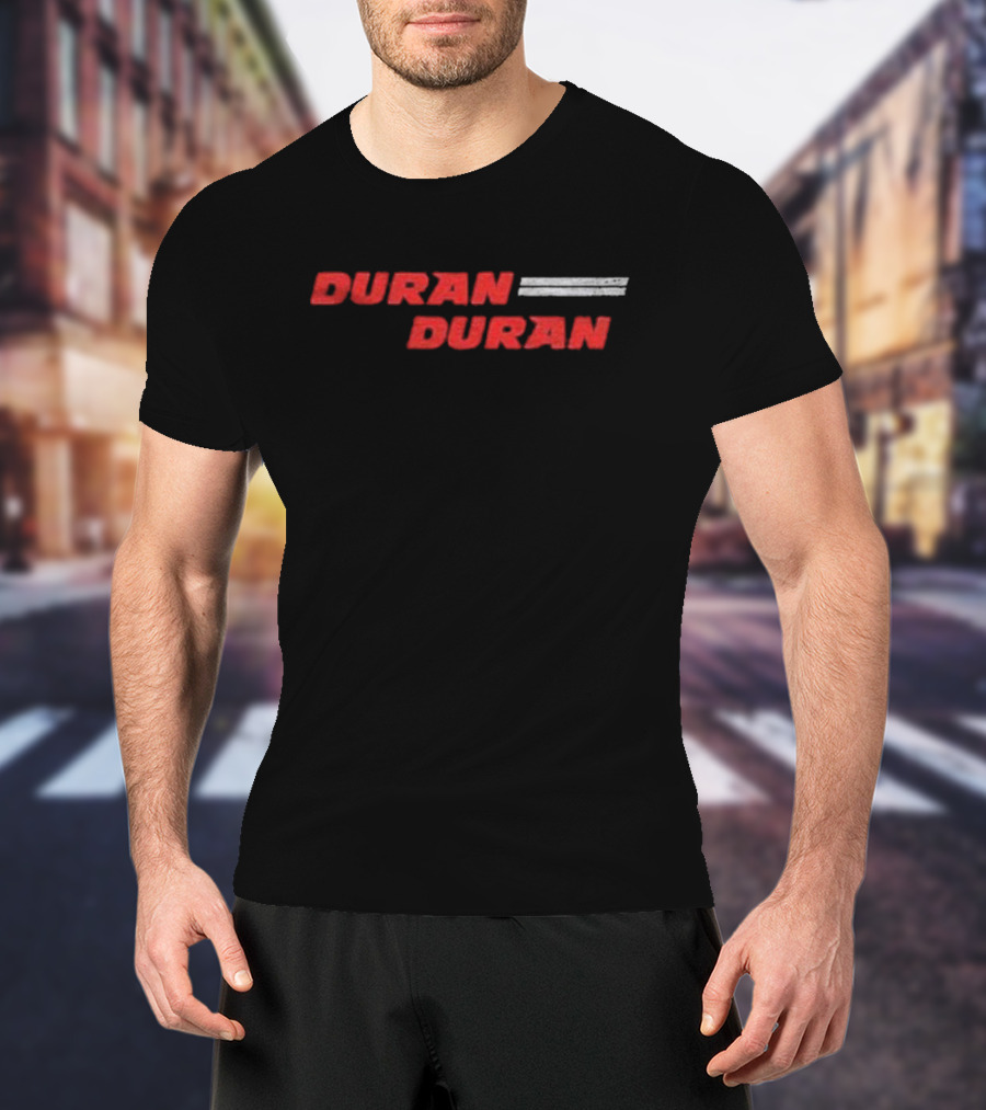 Duran Duran Classic Red Text On Textured Background T-Shirt
