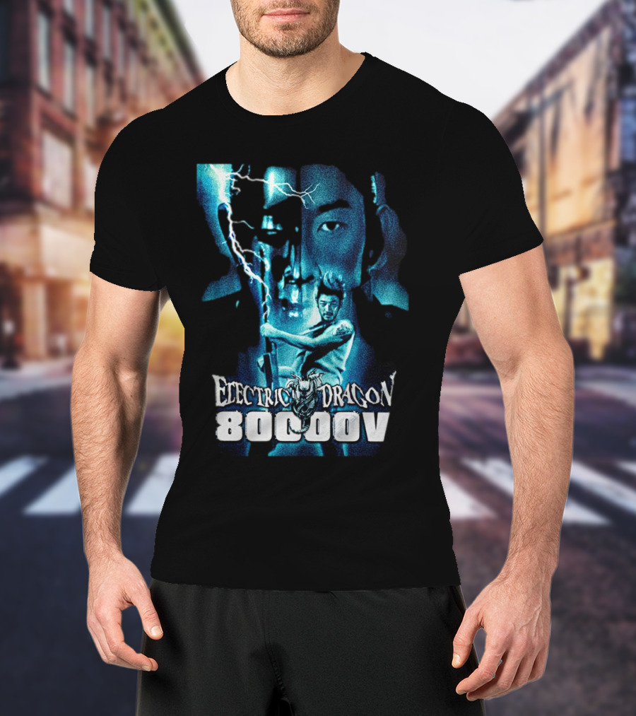 Electric Dragon 80,000 V Lightning Samurai Face Montage T-Shirt