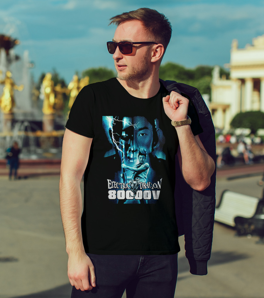 Electric Dragon 80,000 V Lightning Samurai Face Montage T-Shirt