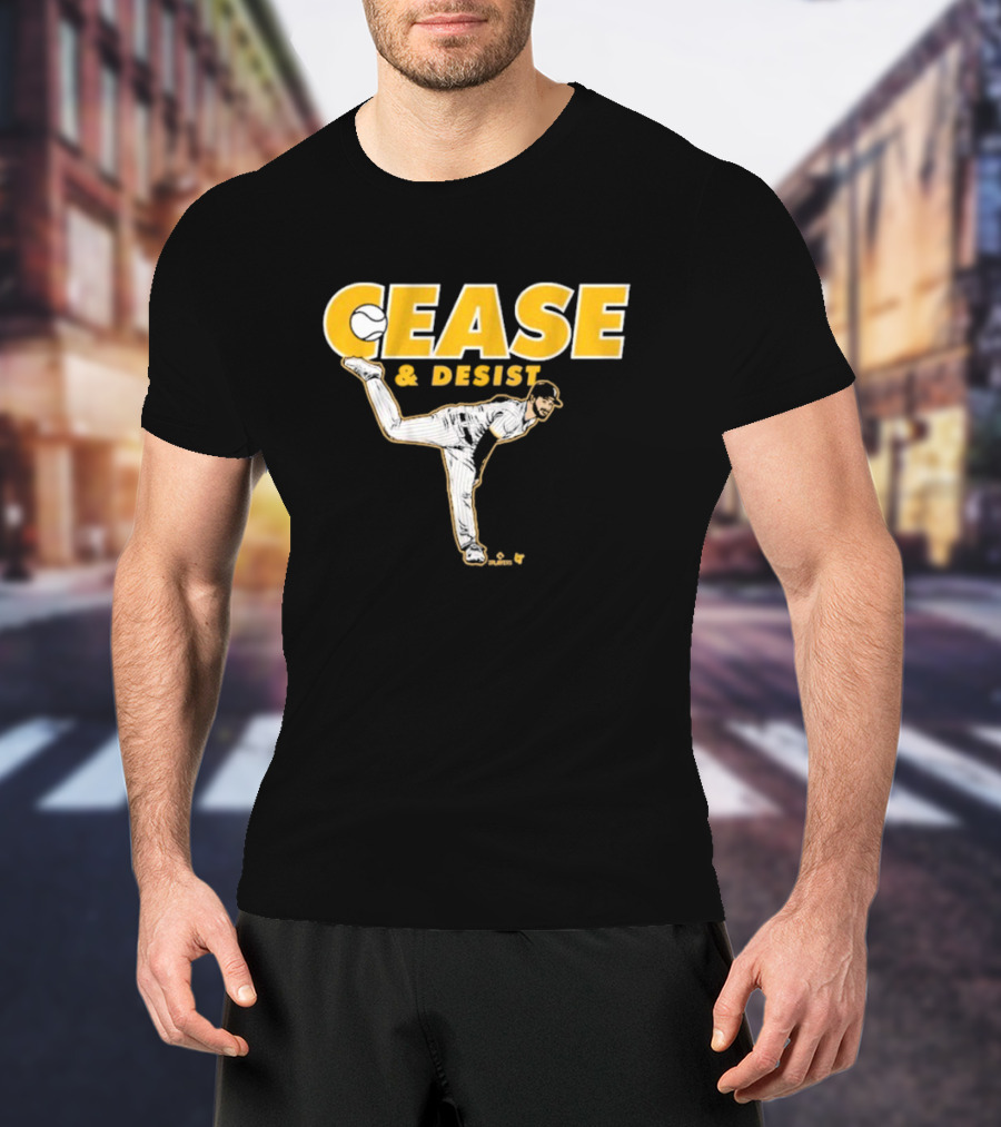 Cease And Desist Baseball Player Pitching Action T-Shirt