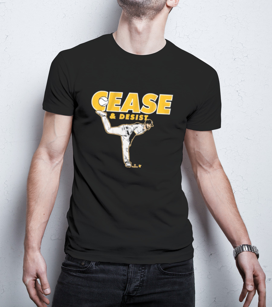 Cease And Desist Baseball Player Pitching Action T-Shirt