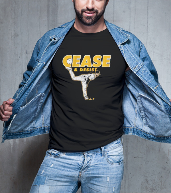 Cease And Desist Baseball Player Pitching Action T-Shirt