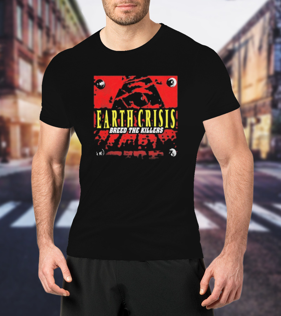 Earth Crisis Breed The Killers Yellow Text Red Background T-Shirt