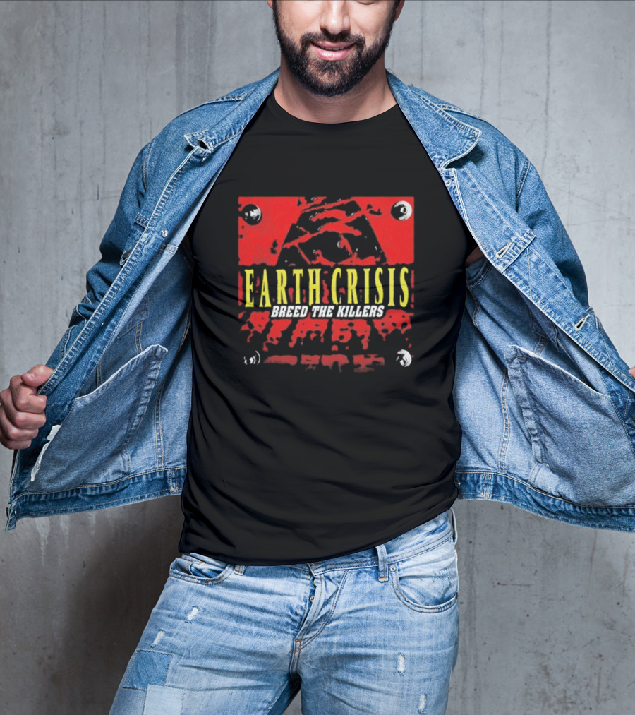 Earth Crisis Breed The Killers Yellow Text Red Background T-Shirt