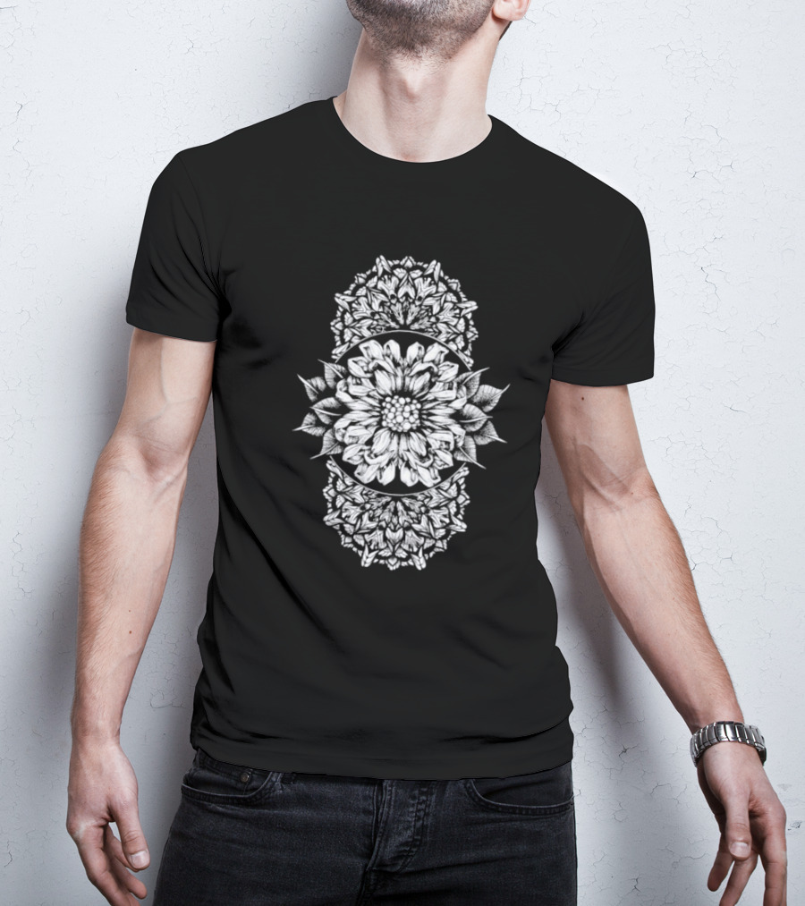 Employed To Serve Floral Mandala Style T-Shirt
