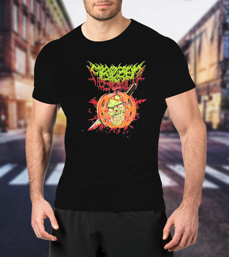 Frozen Soul Pumpkin Skull Knife Horror Graphic T-Shirt