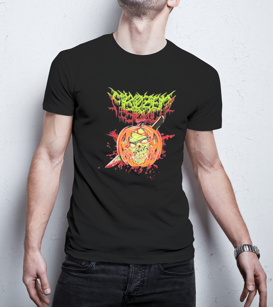 Frozen Soul Pumpkin Skull Knife Horror Graphic T-Shirt