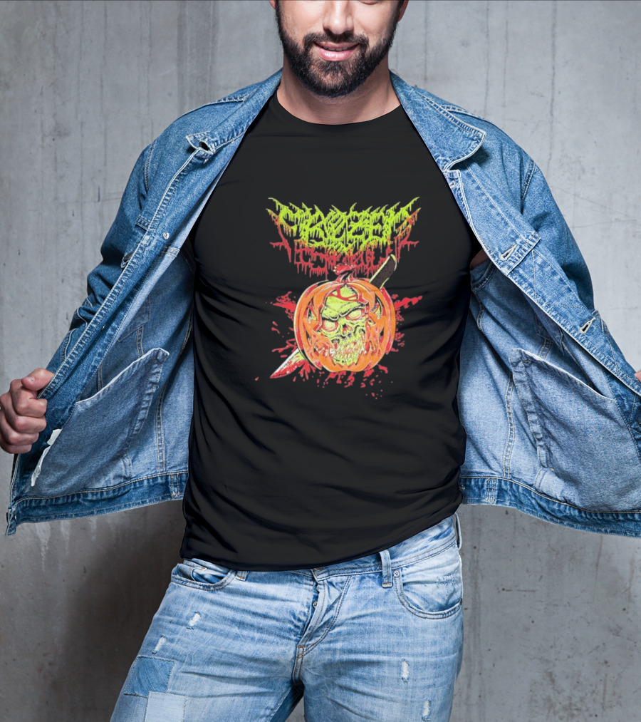 Frozen Soul Pumpkin Skull Knife Horror Graphic T-Shirt