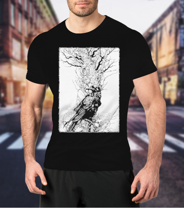 Fajar Allanda Raven Crow Art By Fajar Aeon Tree Illustration T-Shirt