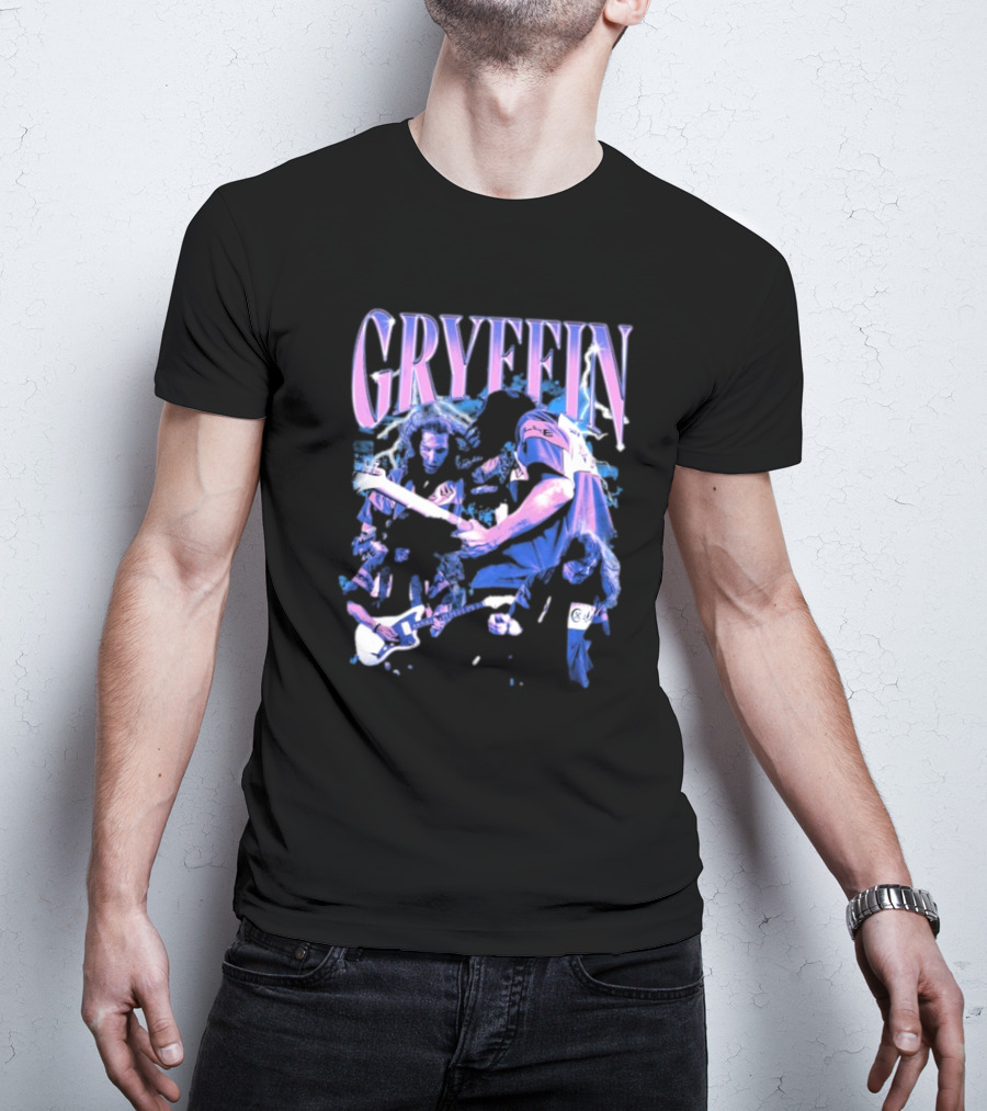 Gryffin Vintage Concert Montage Electric Guitar Rock Scene T-Shirt