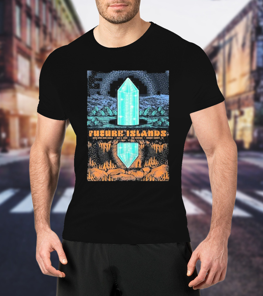 Future Islands With Open Mike Eagle May 2 2025 The Caverns Grundy County TN By Status Serigraph T-Shirt