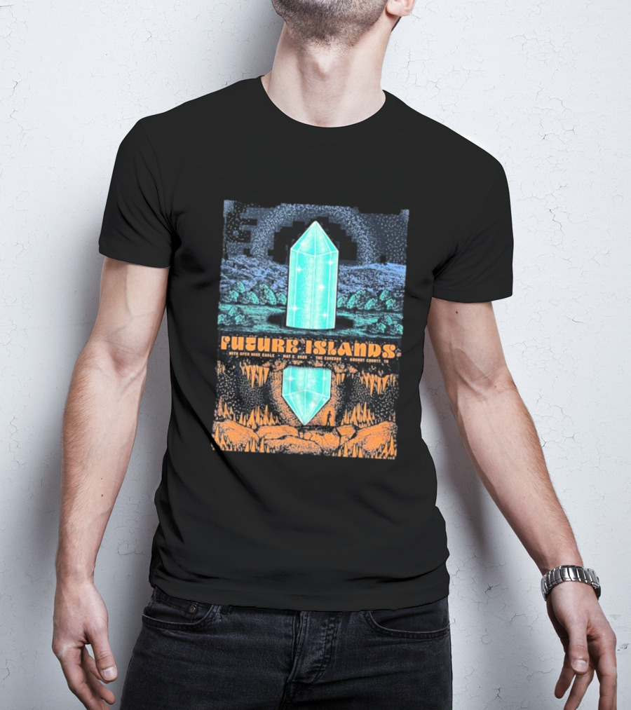 Future Islands With Open Mike Eagle May 2 2025 The Caverns Grundy County TN By Status Serigraph T-Shirt