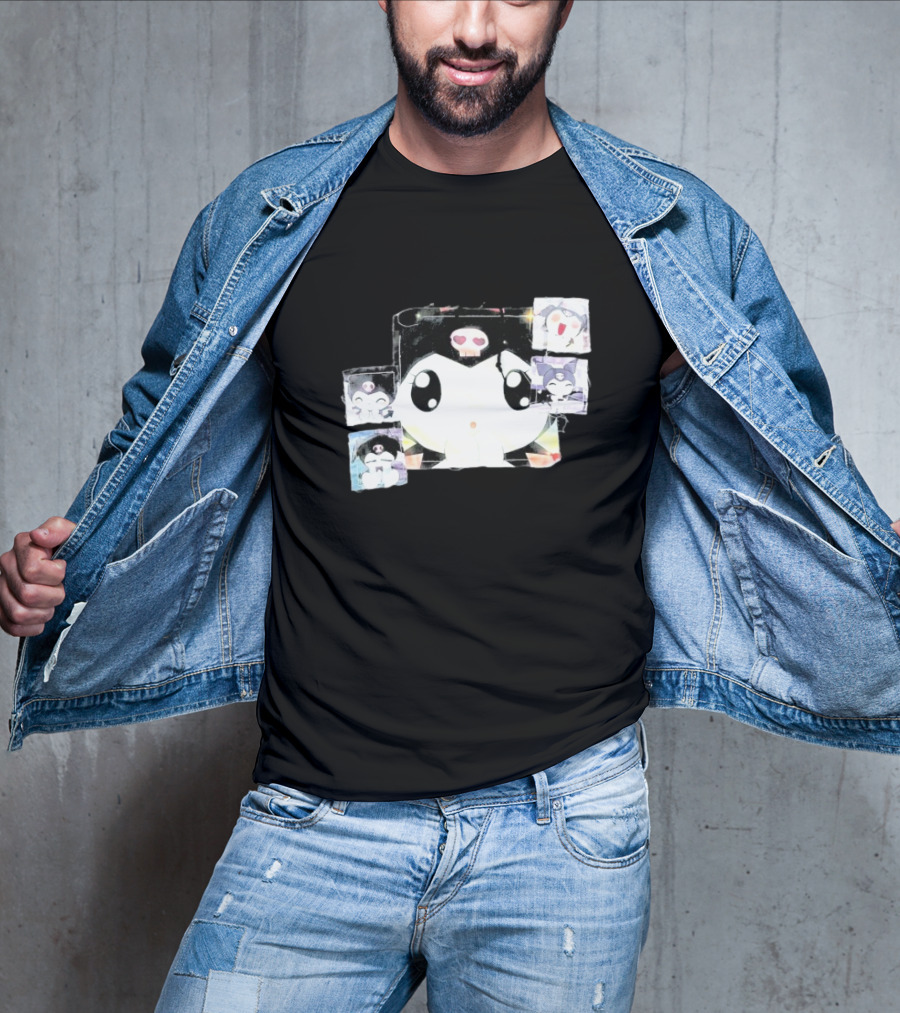Kuromi Patchwork Ghost Supply Cute Character Collage T-Shirt