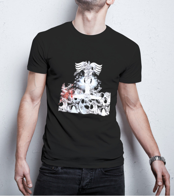 Ghost Supply Rare Rivalry Nordic Inspired Winged Cross And Serpent Motif T-Shirt