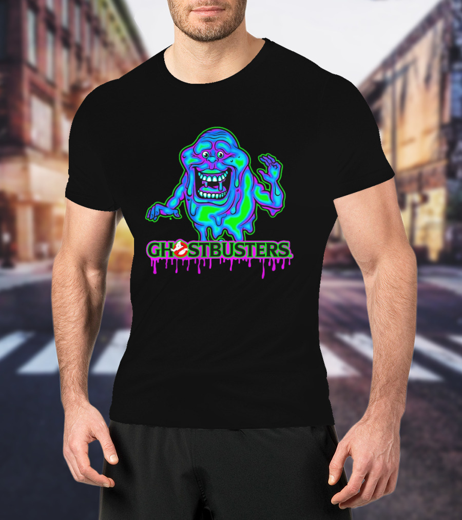 Ghostbusters Slimer Neon Little Spud Cartoon Ooze Glow T-Shirt