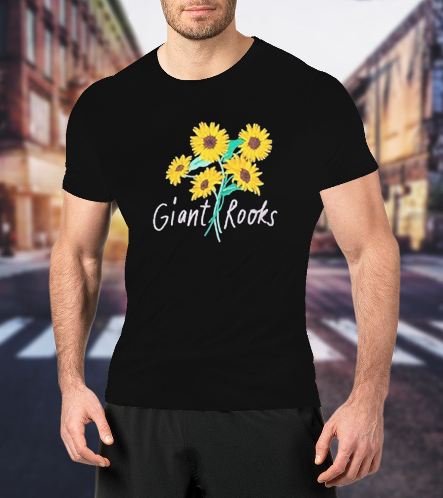 Giant Rooks Sunflower Bouquet Pink Skies T-Shirt