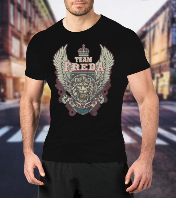 TEAM FREDA Lifetime Member Lion Crest Winged Emblem T-Shirt