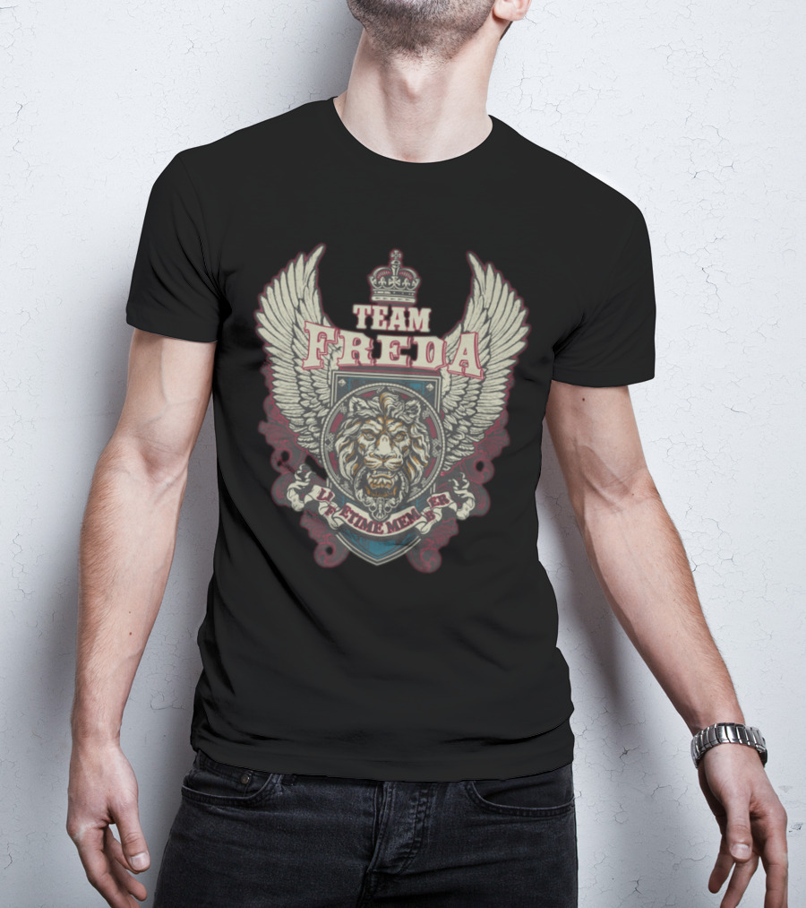 TEAM FREDA Lifetime Member Lion Crest Winged Emblem T-Shirt