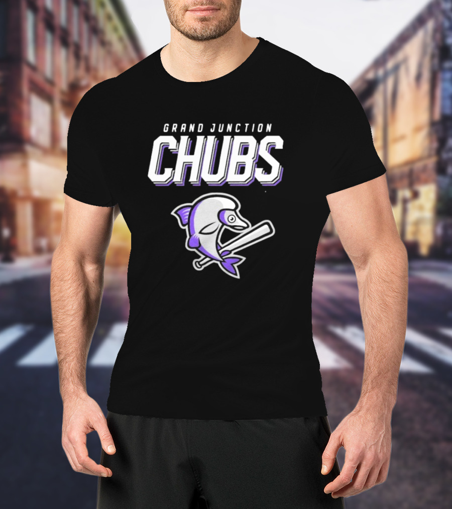 Grand Junction Chubs Baseball Fish Mascot T-Shirt