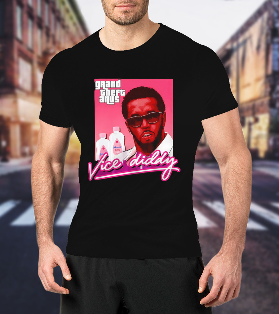 Grand Theft Anus Vice Diddy Johnson's Baby Oil Parody T-Shirt