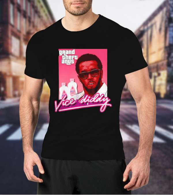 Grand Theft Anus Vice Diddy Johnson's Baby Oil Parody T-Shirt