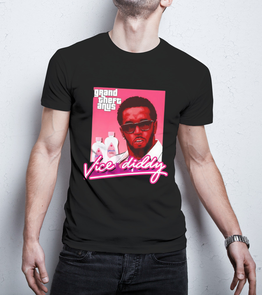 Grand Theft Anus Vice Diddy Johnson's Baby Oil Parody T-Shirt