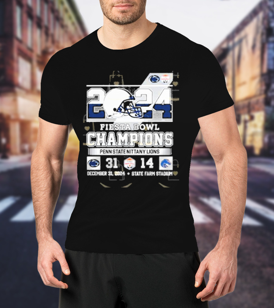 2024 Fiesta Bowl Champions Penn State Nittany Lions December 31 2024 35-14 Boise State Broncos T-Shirt