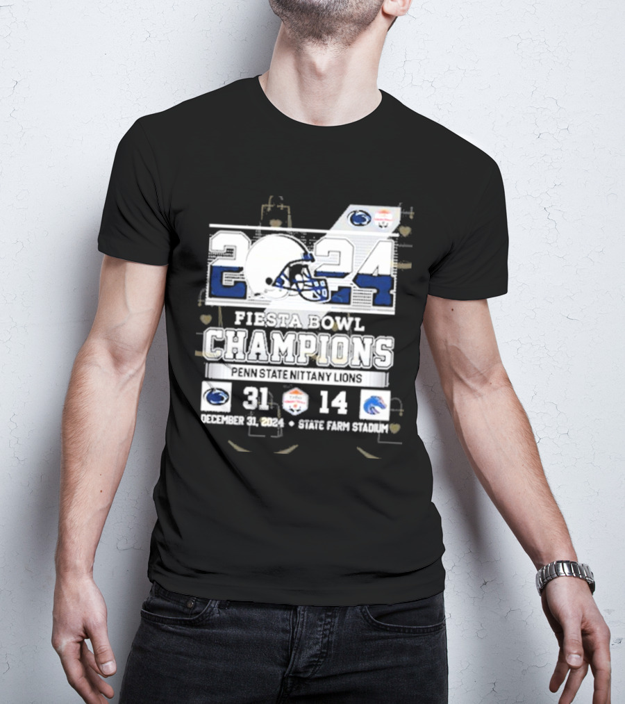 2024 Fiesta Bowl Champions Penn State Nittany Lions December 31 2024 35-14 Boise State Broncos T-Shirt
