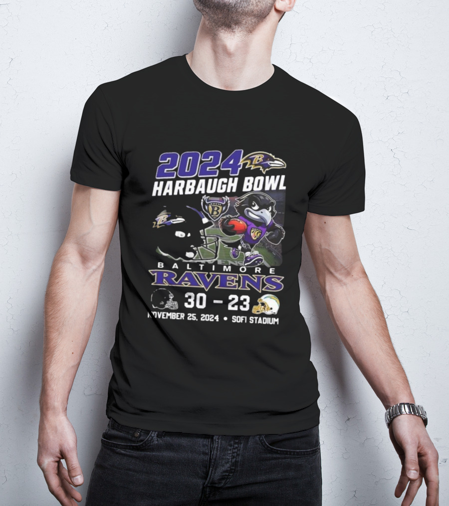 2024 Harbaugh Bowl Baltimore Ravens 30-23 November 25 SoFi Stadium T-Shirt