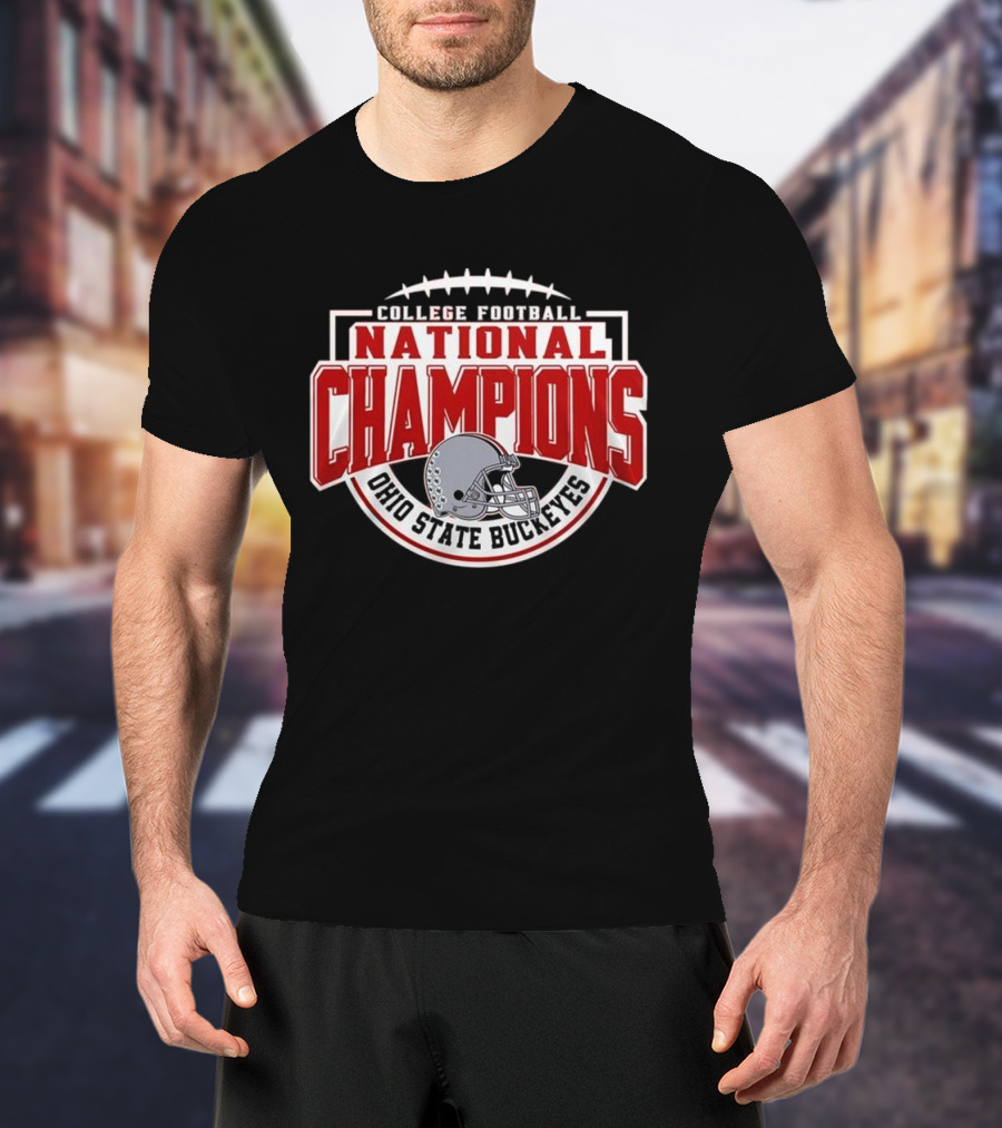 2025 College Football National Champions Ohio State Buckeyes Helmet T-Shirt