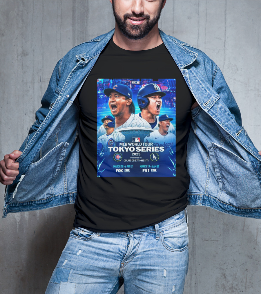 MLB World Tour Tokyo Series 2025 Los Angeles Dodgers Vs Chicago Cubs At Tokyo Dome March 18-19 Fox Sports T-Shirt