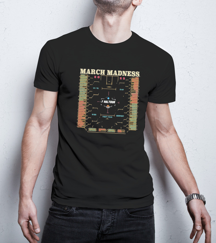 2025 March Madness NCAA Men's Basketball Tournament Final Four Bracket T-Shirt