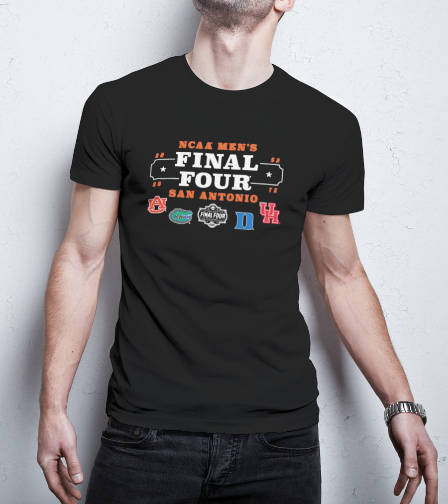 NCAA Men's Final Four San Antonio 2025 Auburn Florida Duke Houston T-Shirt