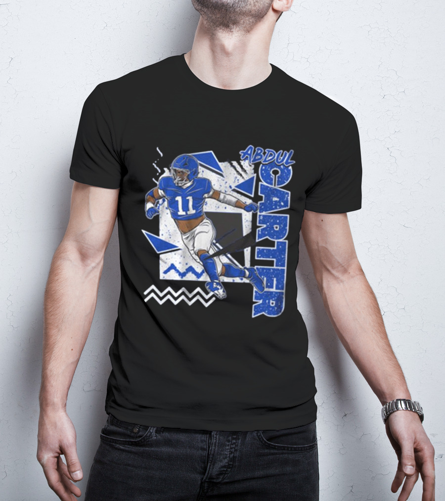 Abdul Carter New York 90s Style Blue Football 11 Retro Athletic Look T-Shirt