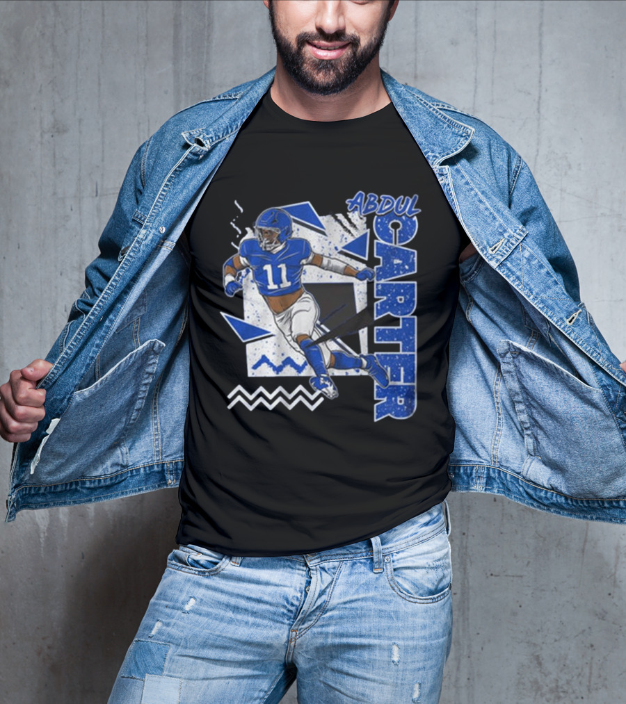 Abdul Carter New York 90s Style Blue Football 11 Retro Athletic Look T-Shirt