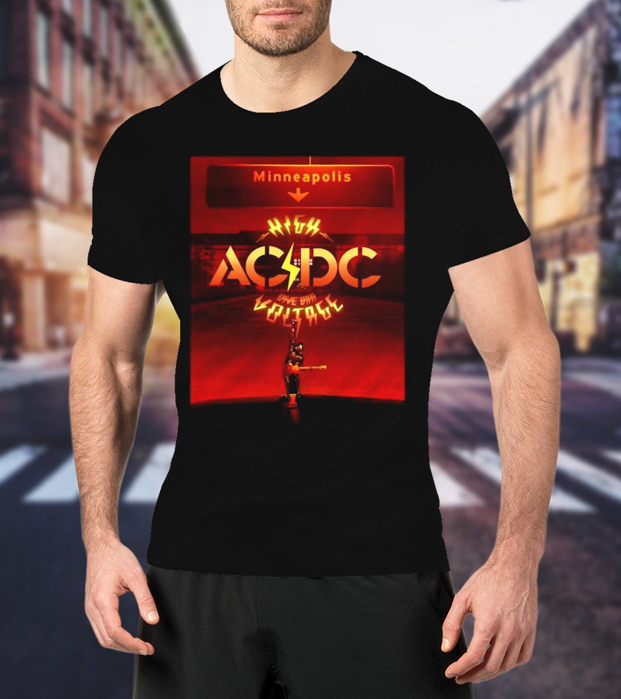 Minneapolis ACDC High Voltage Dive Bar Tour Stop T-Shirt