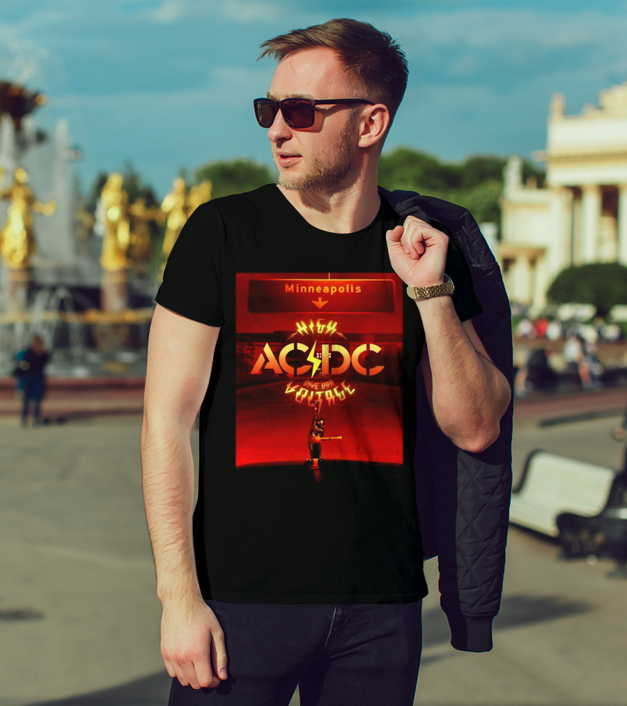 Minneapolis ACDC High Voltage Dive Bar Tour Stop T-Shirt